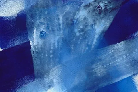 Light and dark blue splash watercolor texture. Stock Illustration