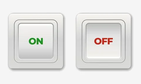 Light and dark buttons. Light switch. Electric light switch in ON and OFF Stock Illustration
