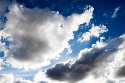 Light And Dark Cumulus Clouds From The Air Stock Photos