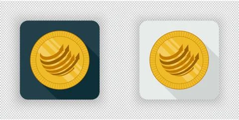 Light and dark Factom crypto currency icon Stock Illustration