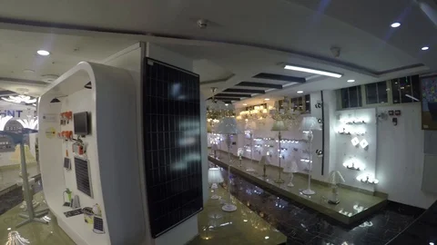 The light and electric section of a home store two side room Stock-Footage 97563869