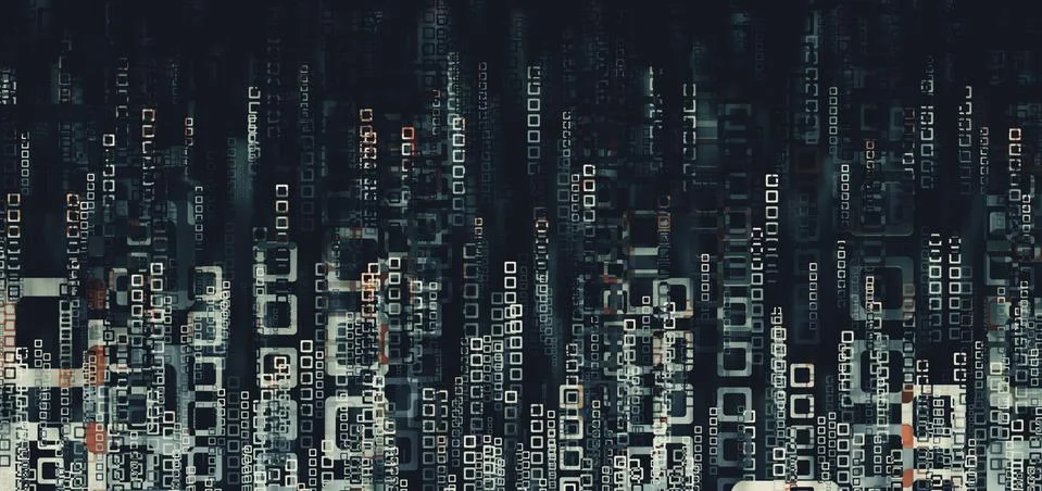 Light and gradient square pattern Move quickly on a dark background Modern te Stock Illustration