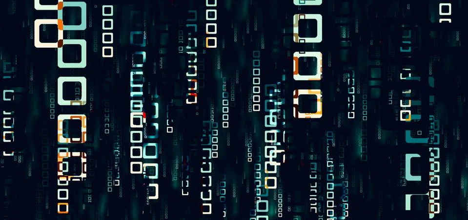 Light and gradient square pattern Move quickly on a dark background Modern te Stock Illustration