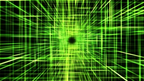 Light and Laser Beam Grid Travel Animation - Loop Green Stock Footage 87750283