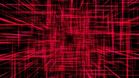 Light and Laser Beam Grid Travel Animation - Loop Red Stock Footage 87751277