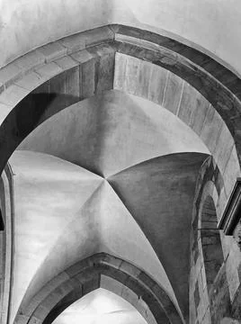 Light And Shadow In Beaune, In Black and White Stock Photos