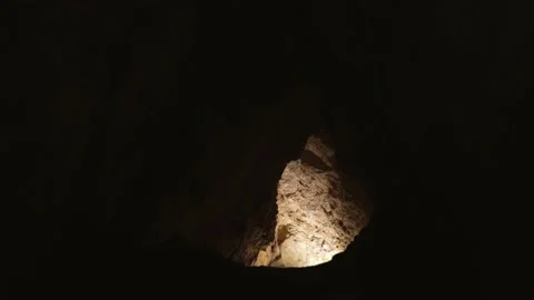 Light and shadow in cave Video stock 197515835