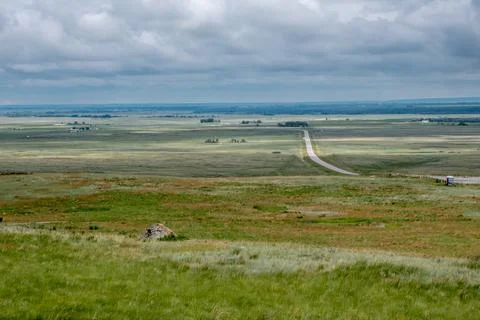 Light and shadow effect in gigantic plains and hills of Alberta Stock Photos