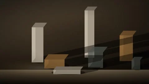 Light And Shadow Geometry Loop - Minimalist 3D Shape Backdrop Video stock 341955882
