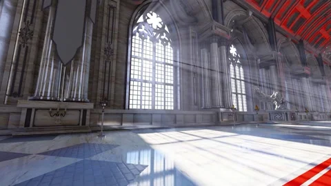Light and shadow inside European Catholic Church Stock Footage 276482234