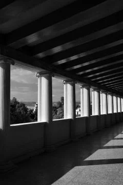 Light and shadow marble columns Stock-Fotos