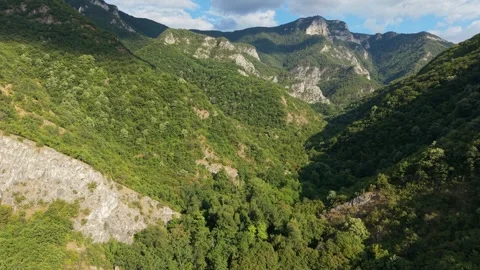 Light and Shadow on Mountain Valley in Bachkovo Bulgaria 스톡 동영상 344762439