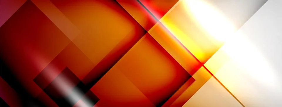 Light and shadow squares and lines abstract background Stock Illustration