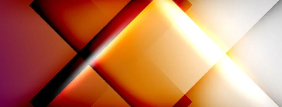 Light and shadow squares and lines abstract background Stock Illustration