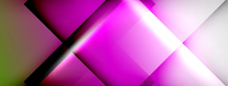 Light and shadow squares and lines abstract background Stock Illustration