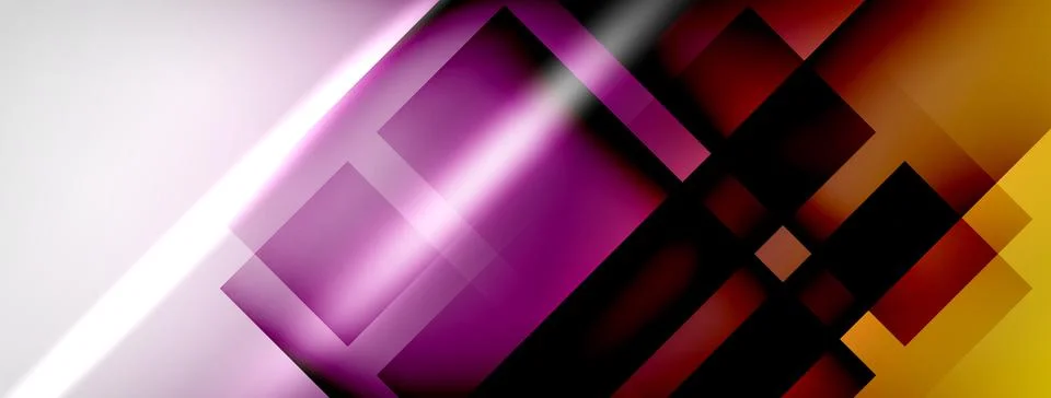Light and shadow squares and lines abstract background Stock Illustration