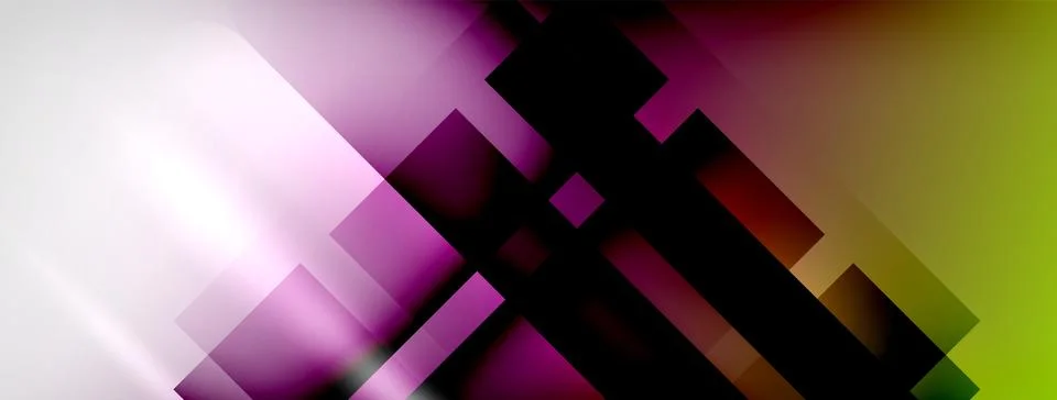 Light and shadow squares and lines abstract background Stock Illustration