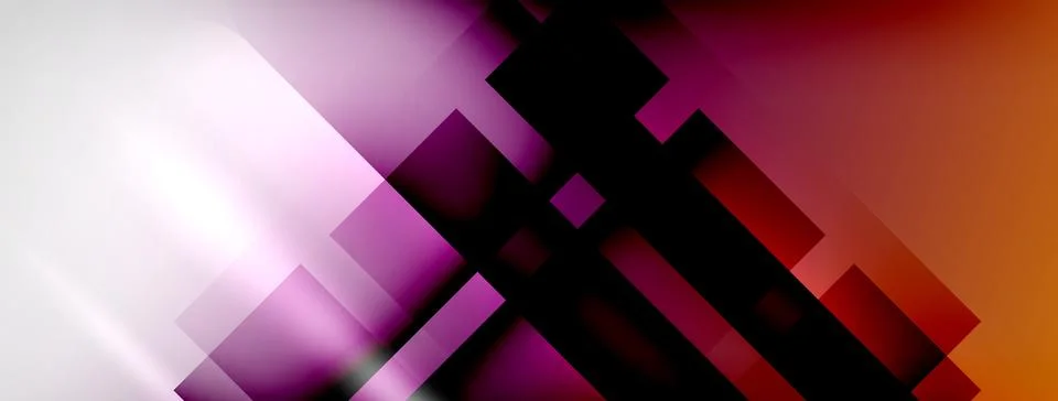 Light and shadow squares and lines abstract background Stock Illustration