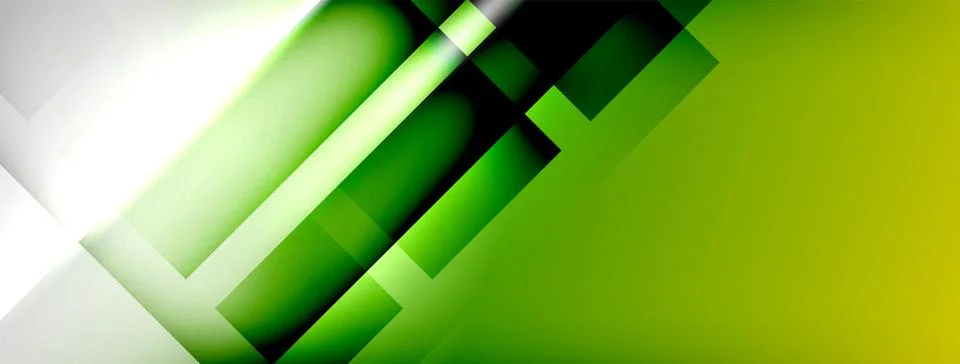 Light and shadow squares and lines abstract background Stock Illustration