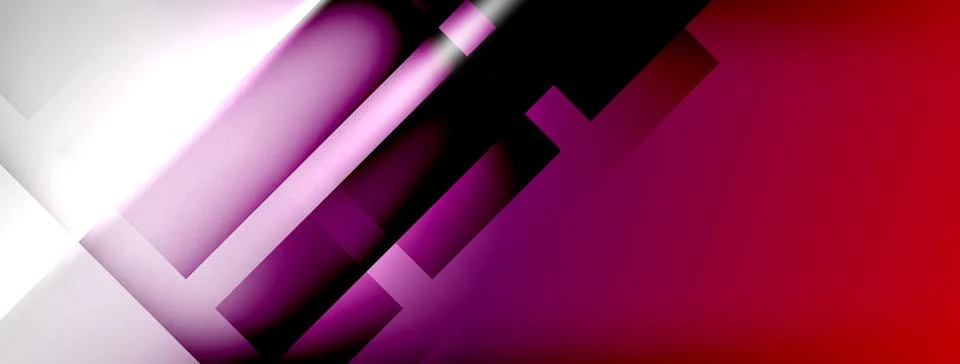 Light and shadow squares and lines abstract background Stock Illustration