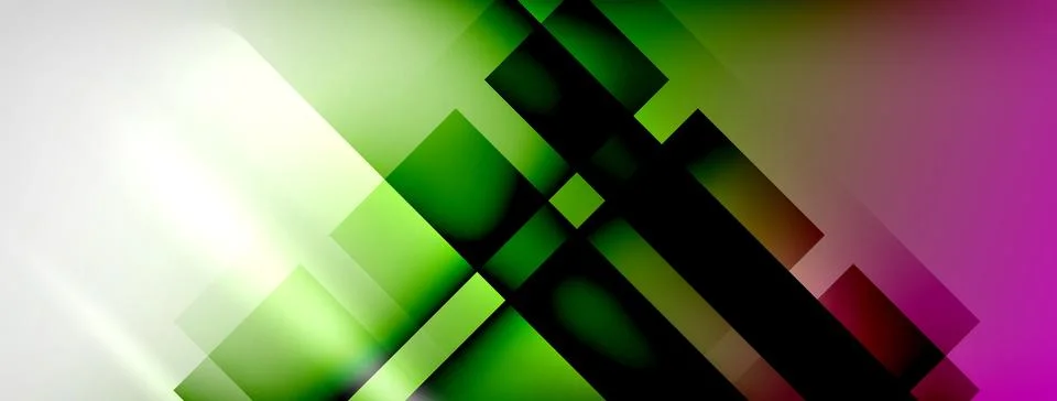 Light and shadow squares and lines abstract background Stock Illustration