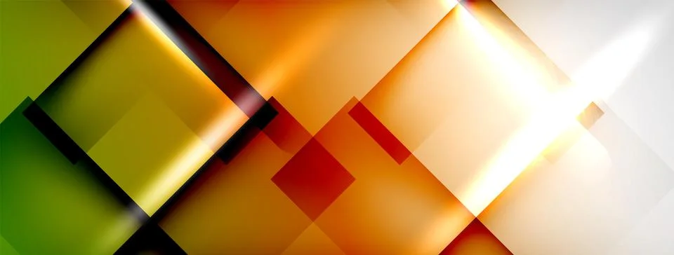 Light and shadow squares and lines abstract background Stock Illustration