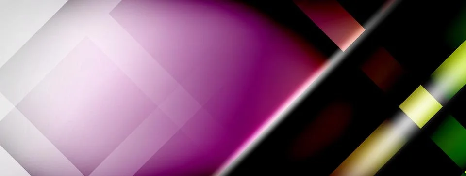 Light and shadow squares and lines abstract background Stock Illustration