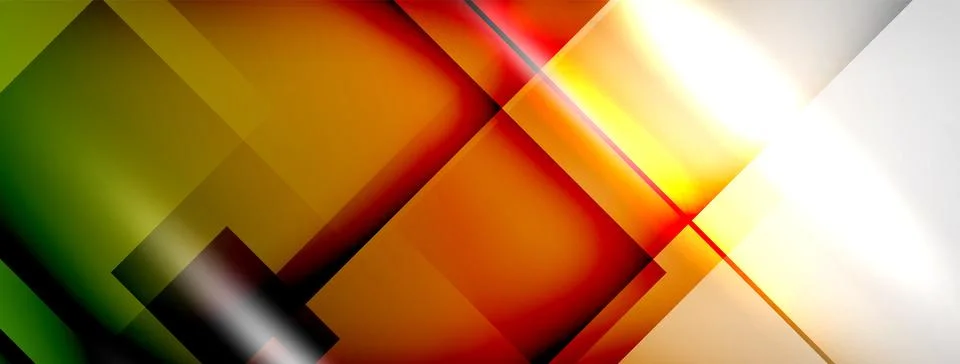 Light and shadow squares and lines abstract background Stock Illustration