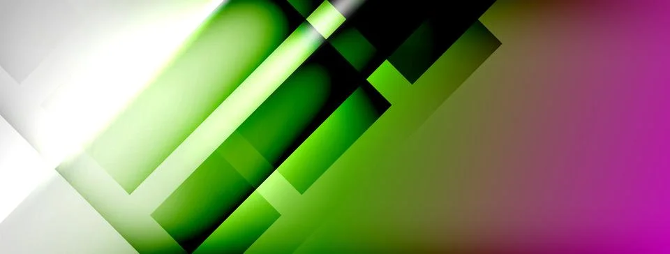 Light and shadow squares and lines abstract background Stock Illustration