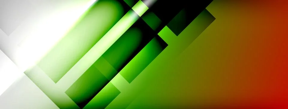 Light and shadow squares and lines abstract background Stock Illustration