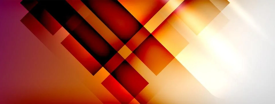 Light and shadow squares and lines abstract background Stock Illustration