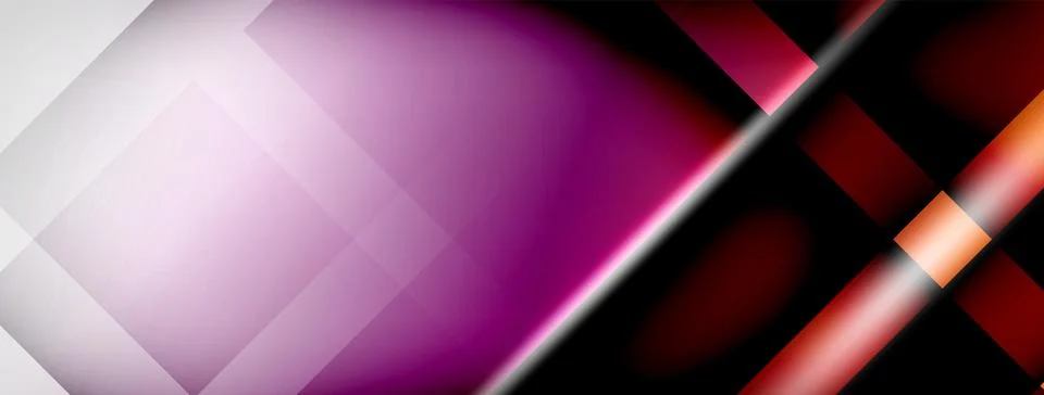 Light and shadow squares and lines abstract background Stock Illustration