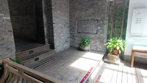 Light and shadow sweep across the wooden floor Stock-Footage 347457974