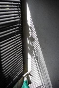 Light And Shadow Through Window Blinds Stock Photos