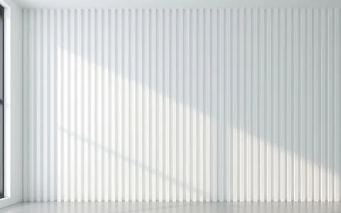Light and shadow of window frame with 3d wall panel. 3d rendering Stock Illustration