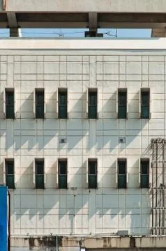 Light and shadow of the windows on the building, Natural light backgrounds Stock Photos