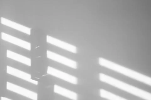 Light and shadows falling on white wall 스톡 사진