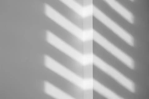 Light and shadows falling on white wall 스톡 사진