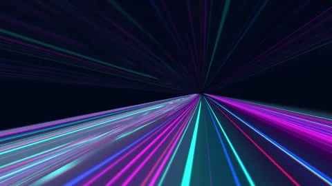 Light and stripes moving fast over dark background Видео 242055674