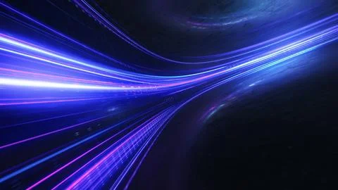 Light and stripes moving fast over dark background Stock-Illustration