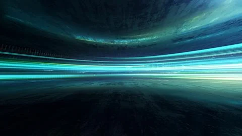 Light and stripes moving fast over dark background Stock-Illustration