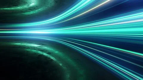 Light and stripes moving fast over dark background Stock-Illustration