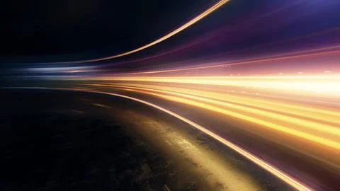 Light and stripes moving fast over dark background Stock-Illustration