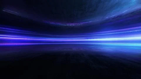 Light and stripes moving fast over dark background Stock-Illustration