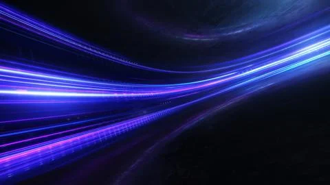 Light and stripes moving fast over dark background Stock-Illustration