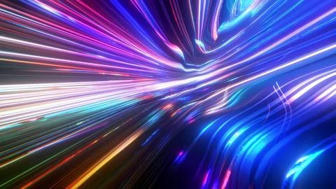 Light and stripes moving fast over dark background Stock-Illustration