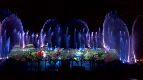 Light and water show Stock Footage 144309538