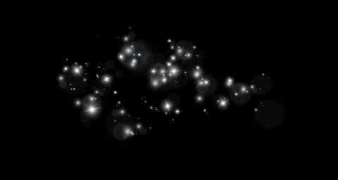 Light and white dust. Bokeh effect background . Christmas glowing dust Stock Illustration