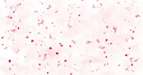 Light animated Christmas background with dears, caps, ribbons and balls Stock Footage 70289955