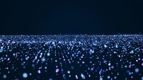 Light animated particles fly on a dark background. Stock Footage 134495145